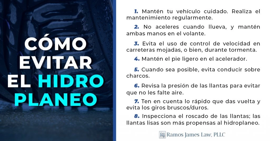 Evitar hidroplaneo consejos manejo