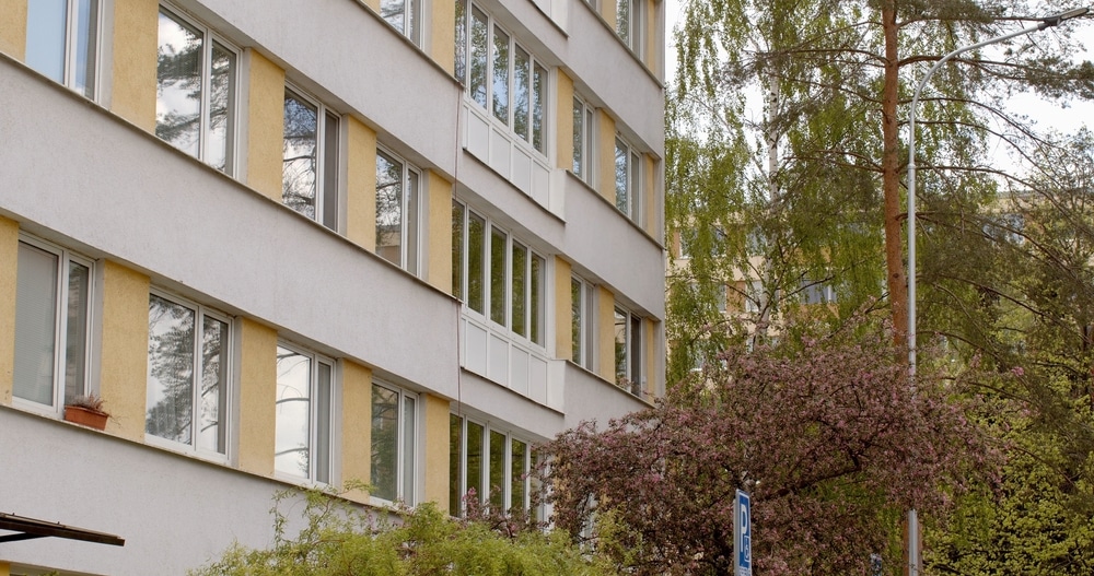 Liability insurance covers legal and medical expenses if the apartment is damaged or neighbors' property is damaged. Dormitory with insured apartments.
